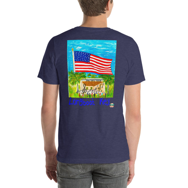 Veterans Day to Longboat Key Men's T-shirt Blue Font
