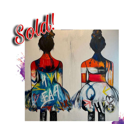 Two Girls - Original  Painting - SOLD