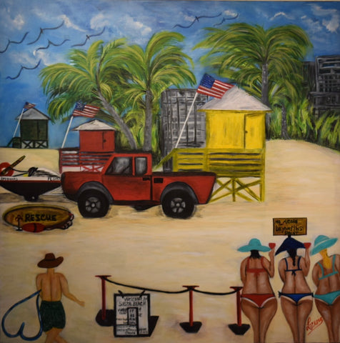 Siesta Beach - Original Art - 48x48 Canvas