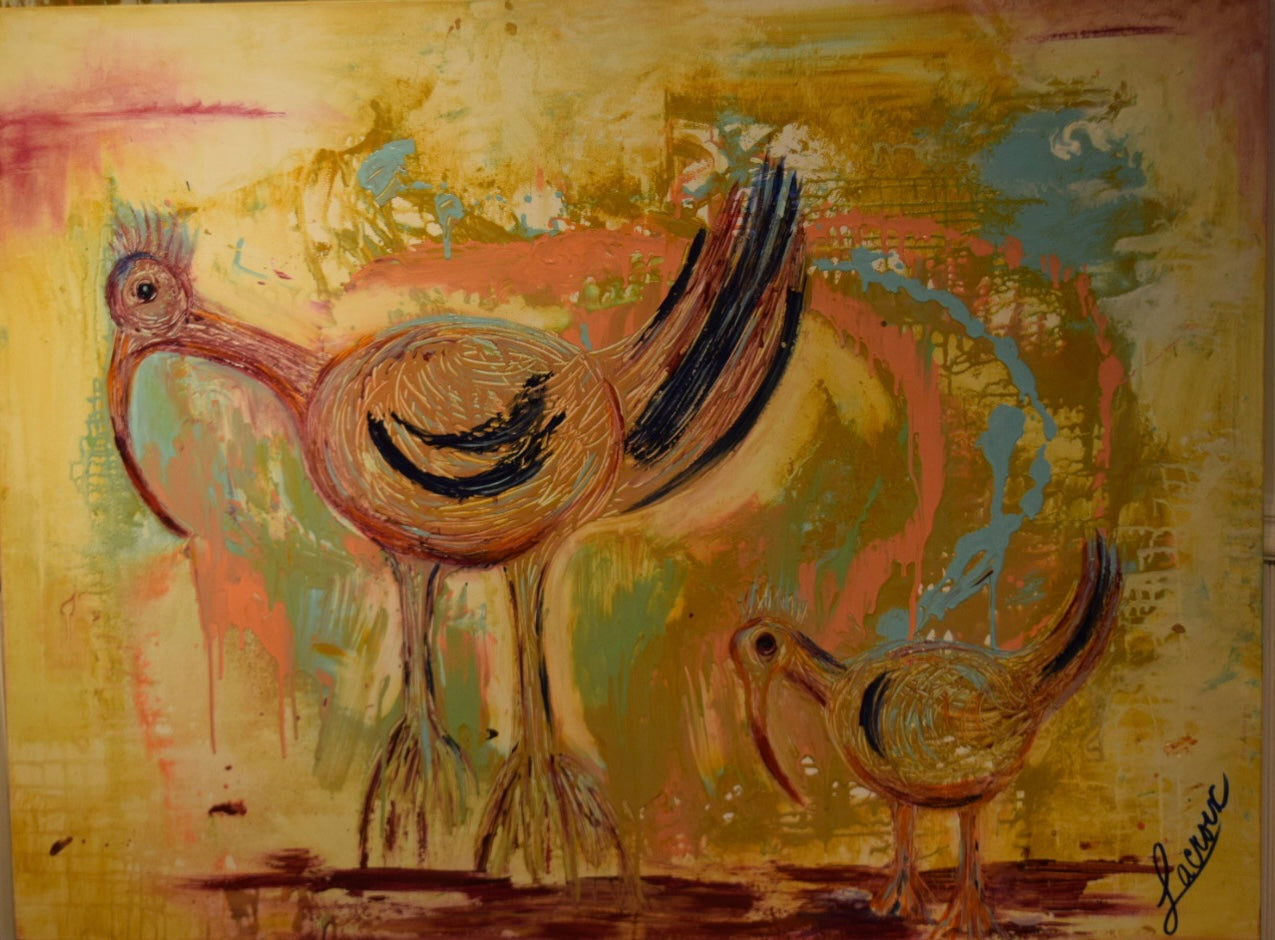 The Genius Love Bird Ibis- 48x36 Canvas