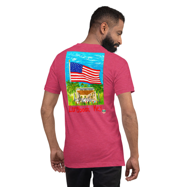 Veterans Day to Longboat Key Men's T-shirt Red Font